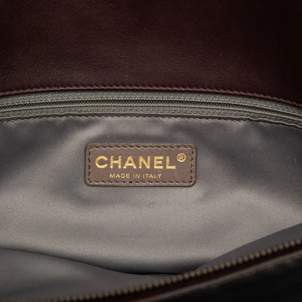 Chanel Quilted Calfskin Triptych Shoulder Bag Red Leather Good - Box View