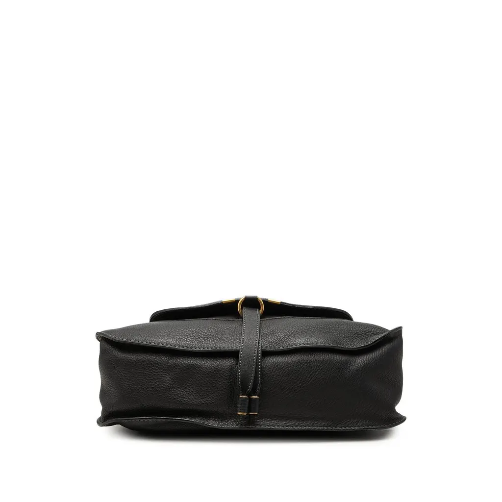 Chloé Medium Grained Leather Marcie Satchel Black Leather Good - Inside View