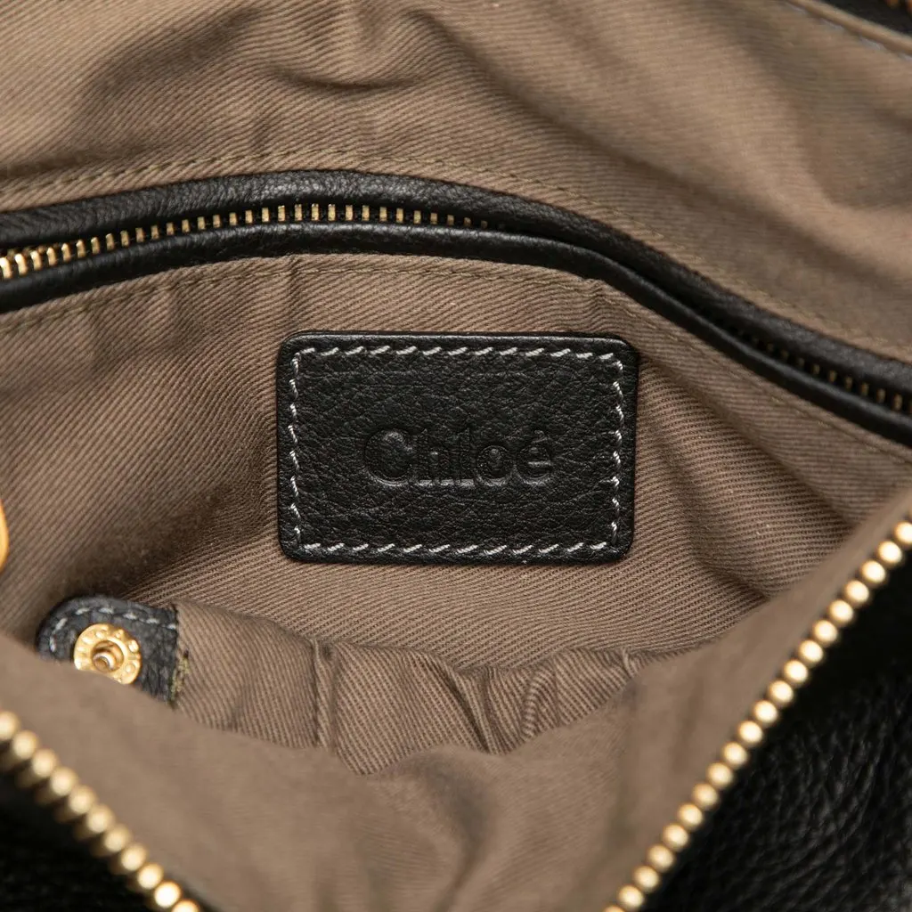 Chloé Medium Grained Leather Marcie Satchel Black Leather Good - Box View