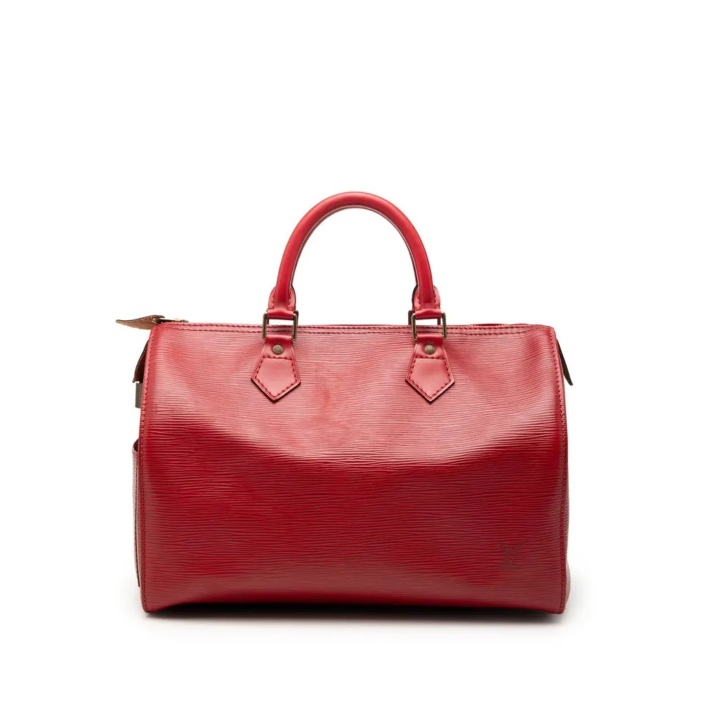 Louis Vuitton Epi Speedy 30 Red Leather Good - Front View