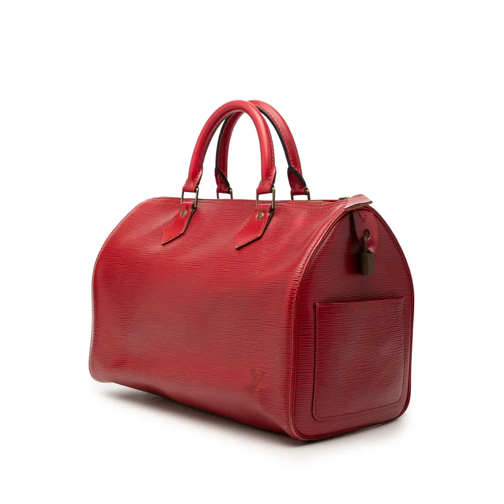 Louis Vuitton Epi Speedy 30 Red Leather Good - Back View