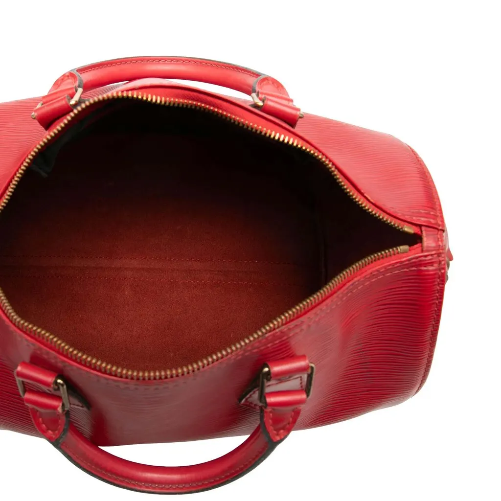 Louis Vuitton Epi Speedy 30 Red Leather Good - Model View