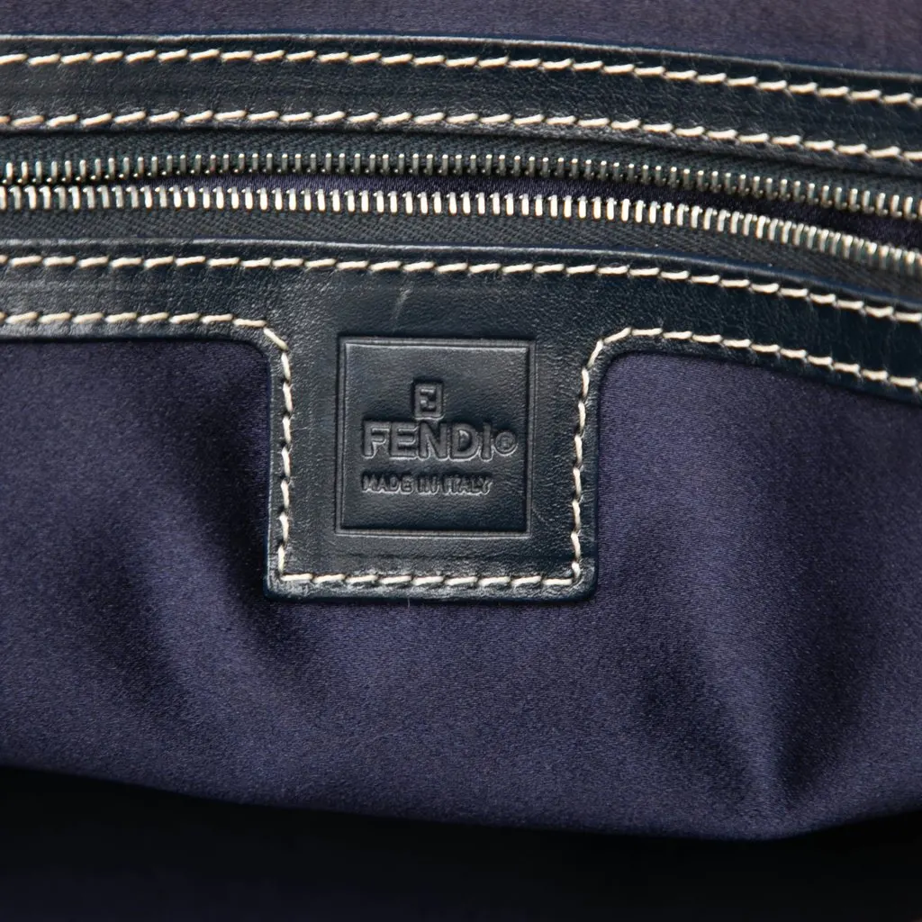 Fendi Zucchino Canvas Shoulder Bag Grey Canvas Good - Box View