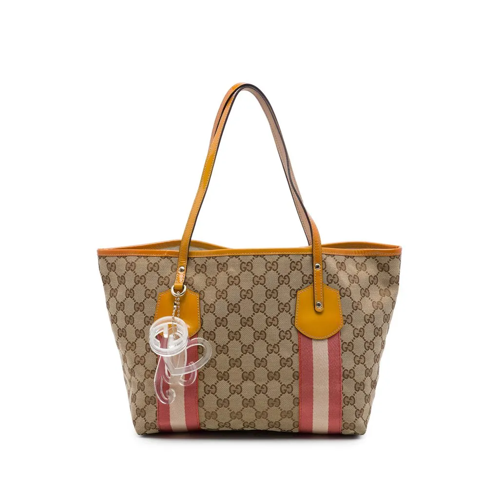 Gucci GG Canvas Web Jolie Tote Beige Very good - Front View