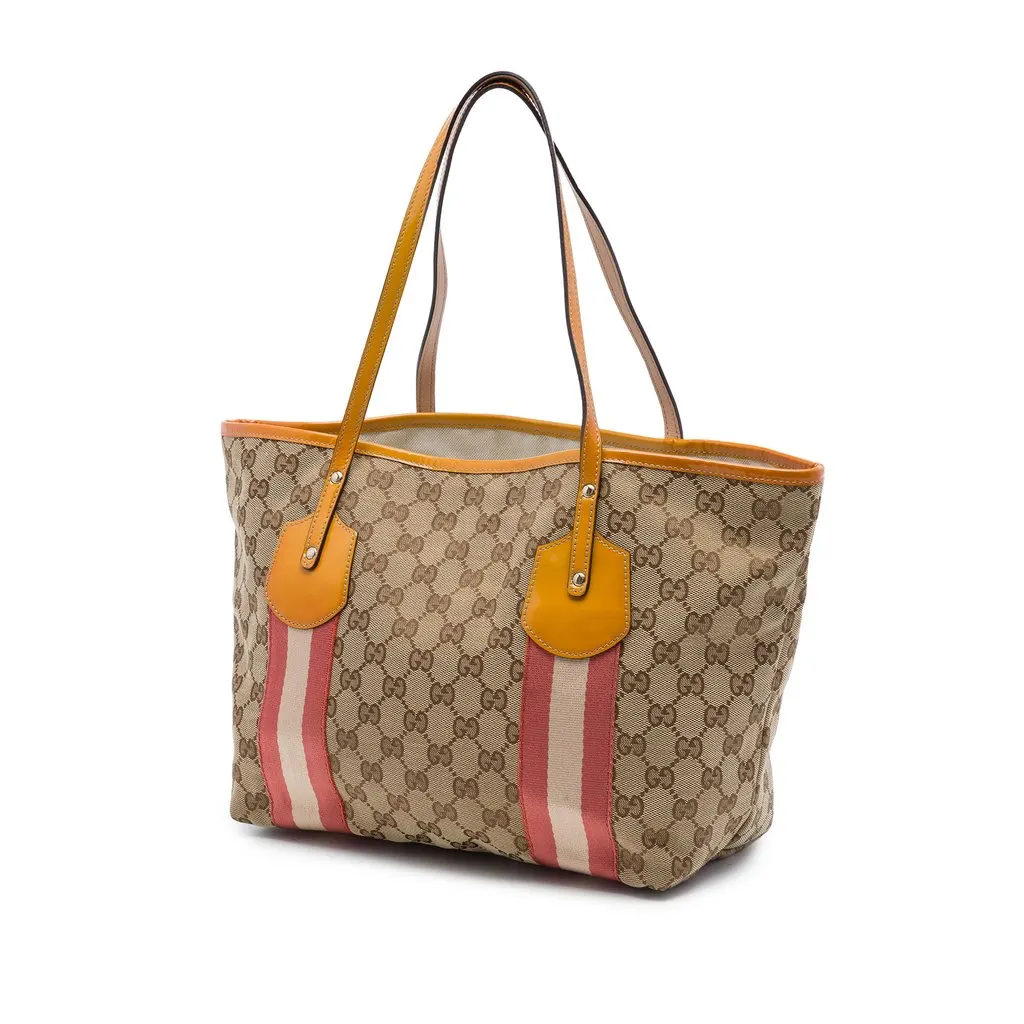 Gucci GG Canvas Web Jolie Tote Beige Very good - Back View
