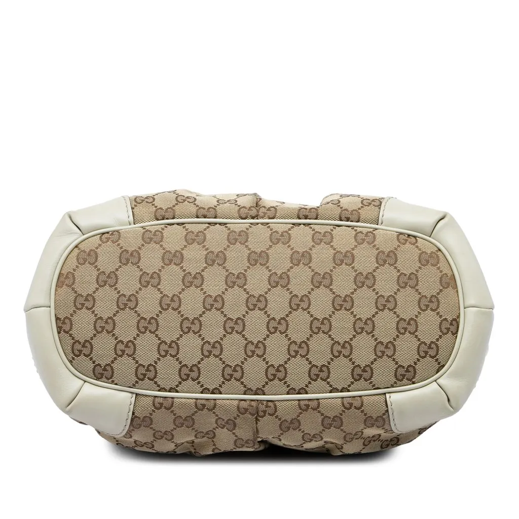 Gucci GG Canvas Sukey Satchel Beige Canvas Good - Inside View