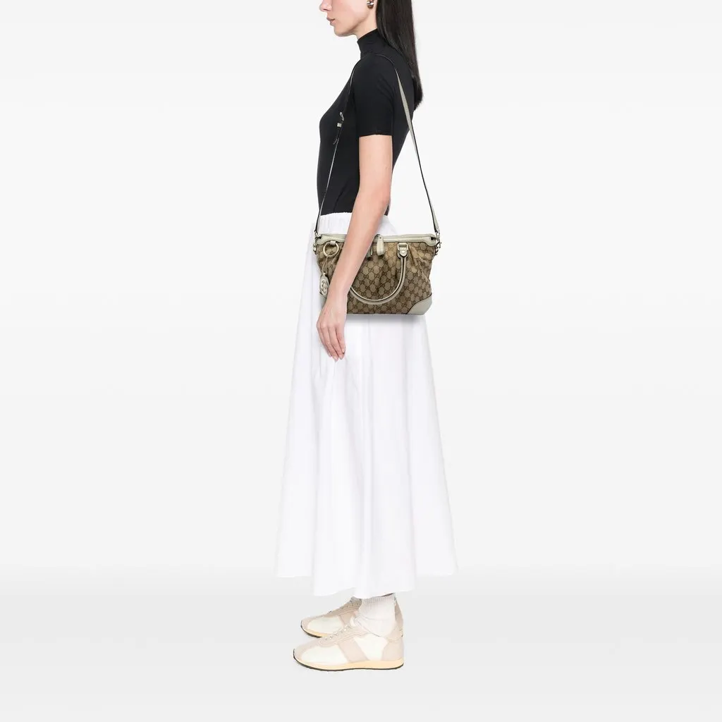 Gucci GG Canvas Sukey Satchel Beige Canvas Good - Box View