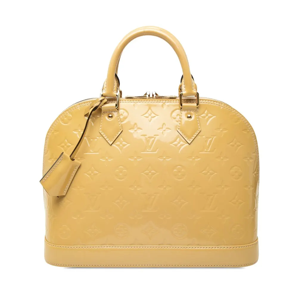 Louis Vuitton Monogram Vernis Alma PM Beige Leather Very good - Front View