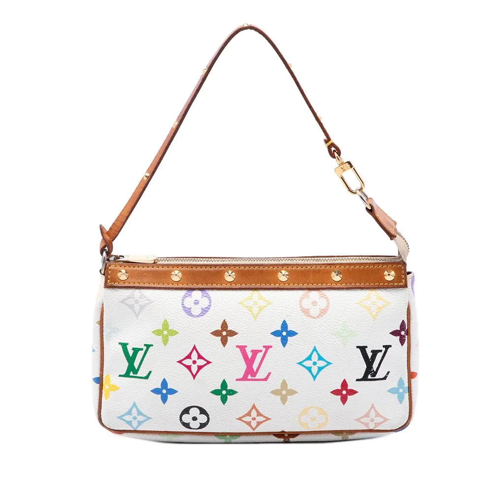 Louis Vuitton Monogram Multicolore Pochette Accessoires White Canvas Very good - Front View