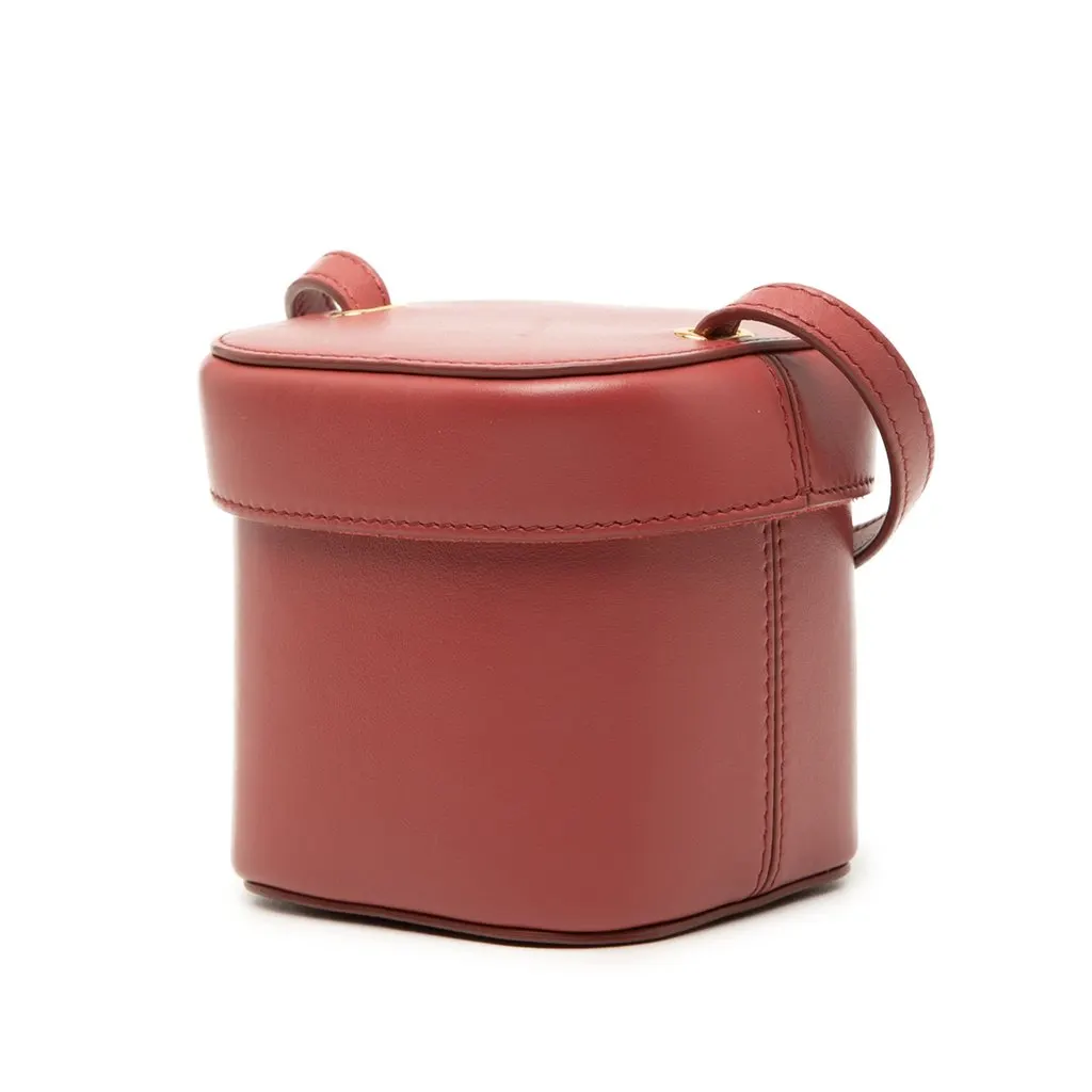 Celine Small Calfskin Cuir Triomphe Box Bag Red Leather Very good - Back View