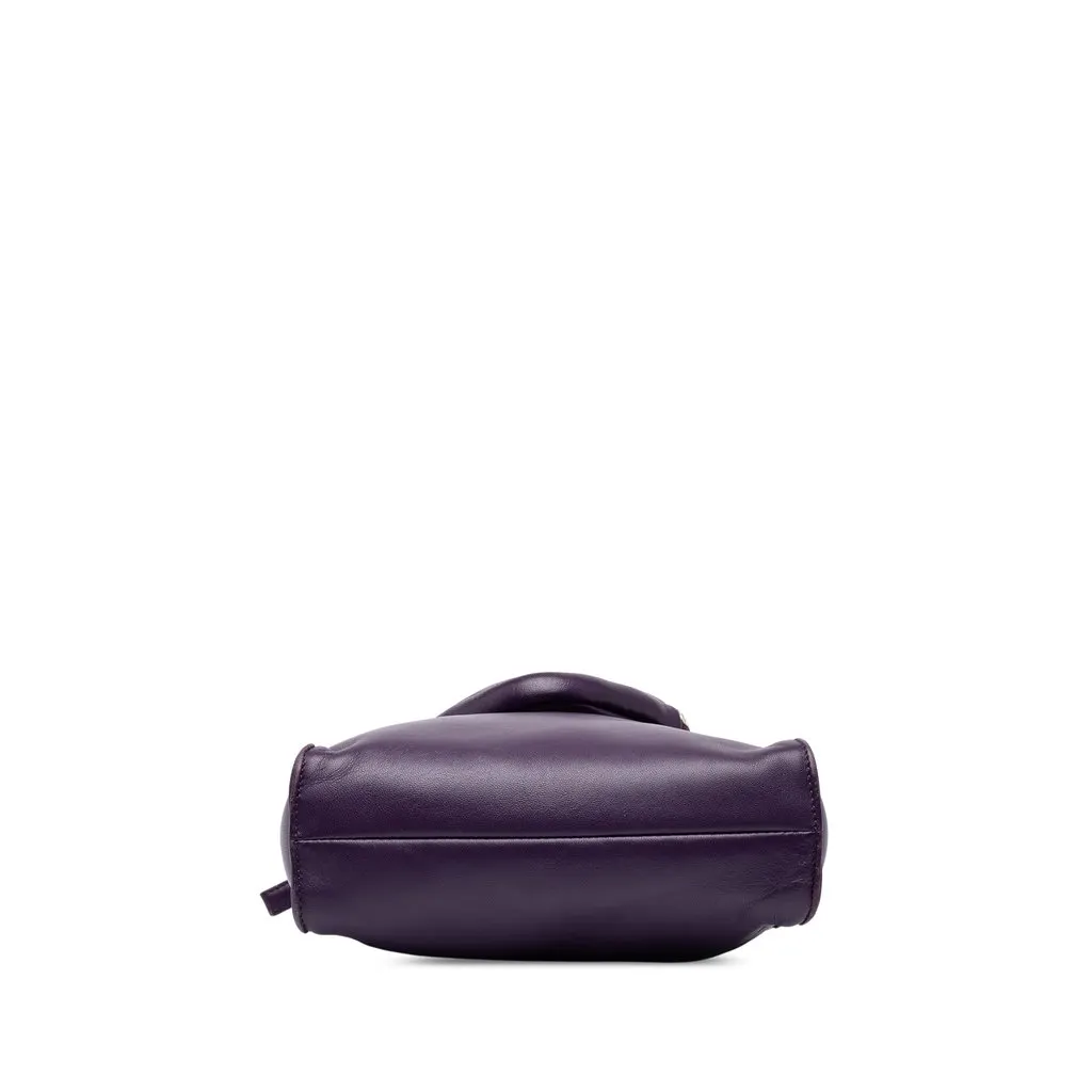 Prada Nappa Front Pocket Satchel Purple Leather Good - Inside View