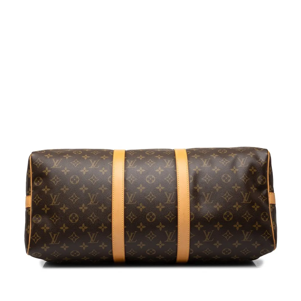 Louis Vuitton Monogram Keepall Bandouliere 50 Brown Canvas Good - Inside View