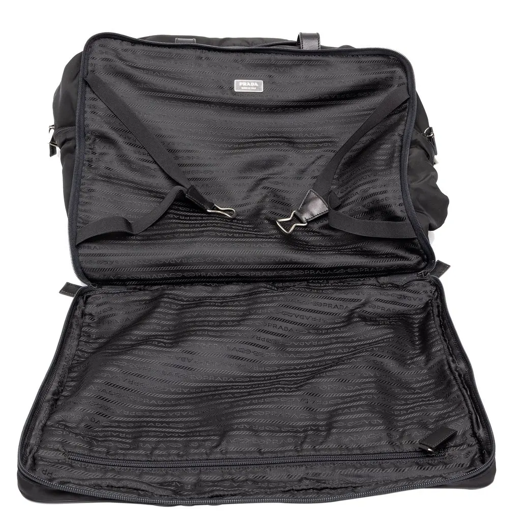 Prada Tessuto Travel Bag Black Polyamide Good - Model View