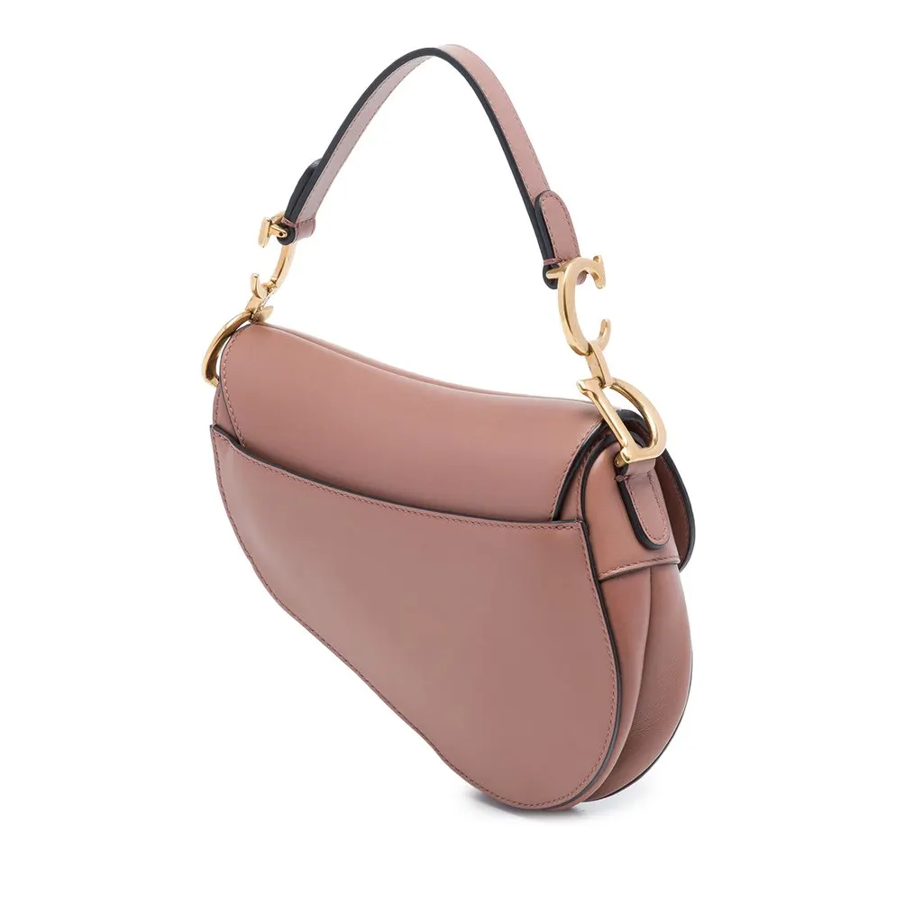 Dior Mini Smooth Calfskin Saddle Bag Brown Leather Very good - Back View