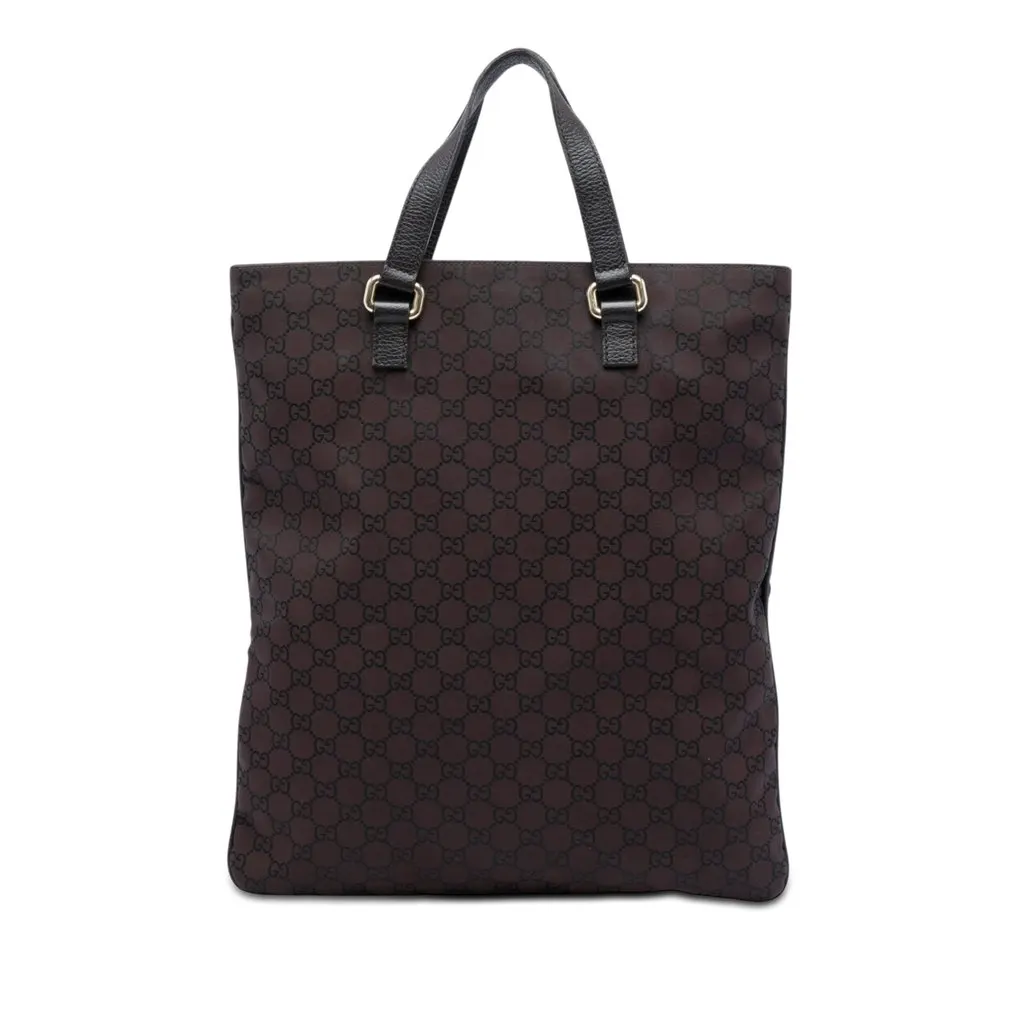 Gucci GG Nylon Tote Brown Polyamide Very good - Front View