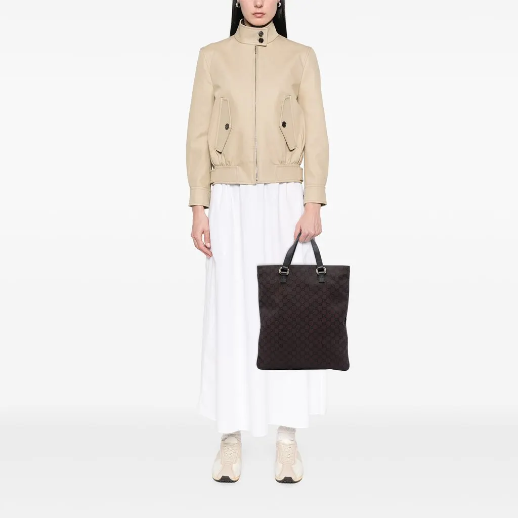 Gucci GG Nylon Tote Brown Polyamide Very good - Box View