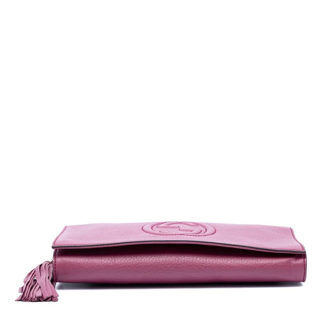 Gucci Leather Soho Disco Clutch Pink Leather Very good - Inside View
