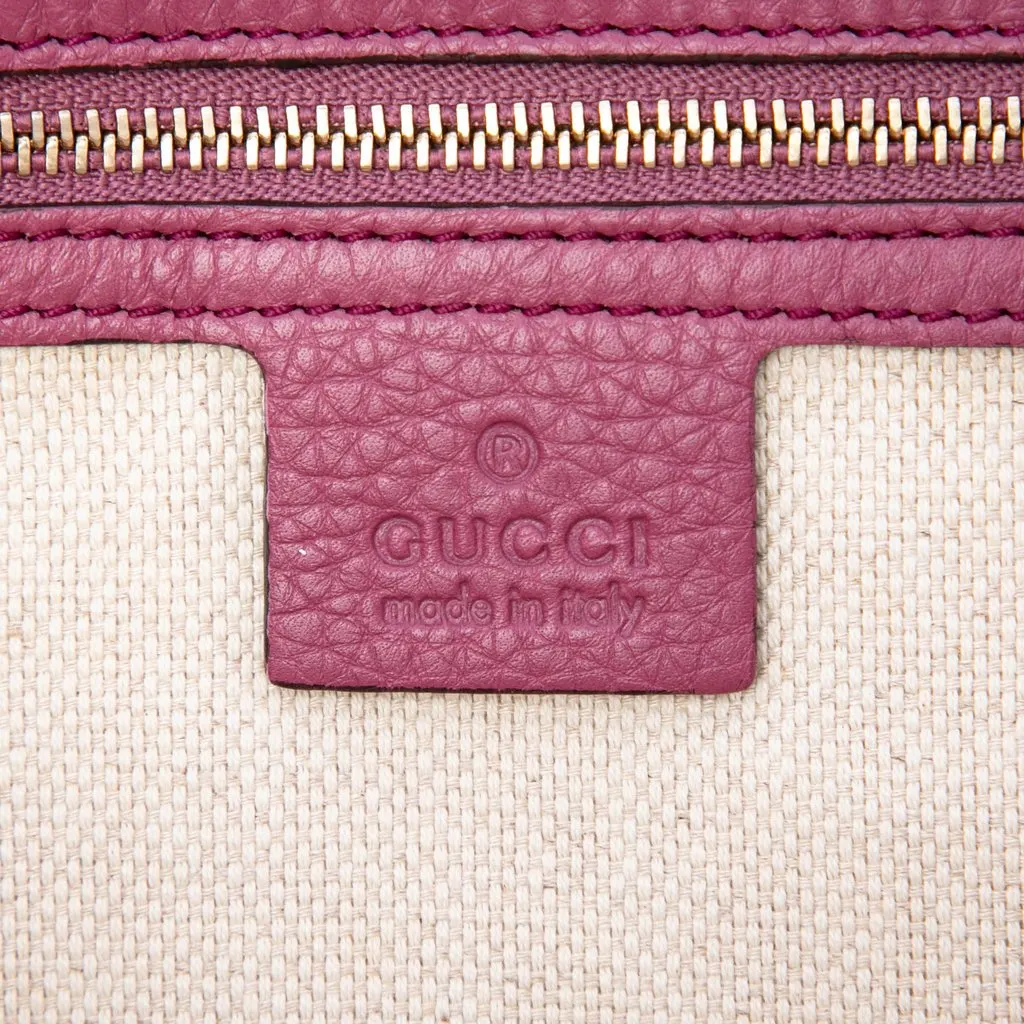 Gucci Leather Soho Disco Clutch Pink Leather Very good - Box View