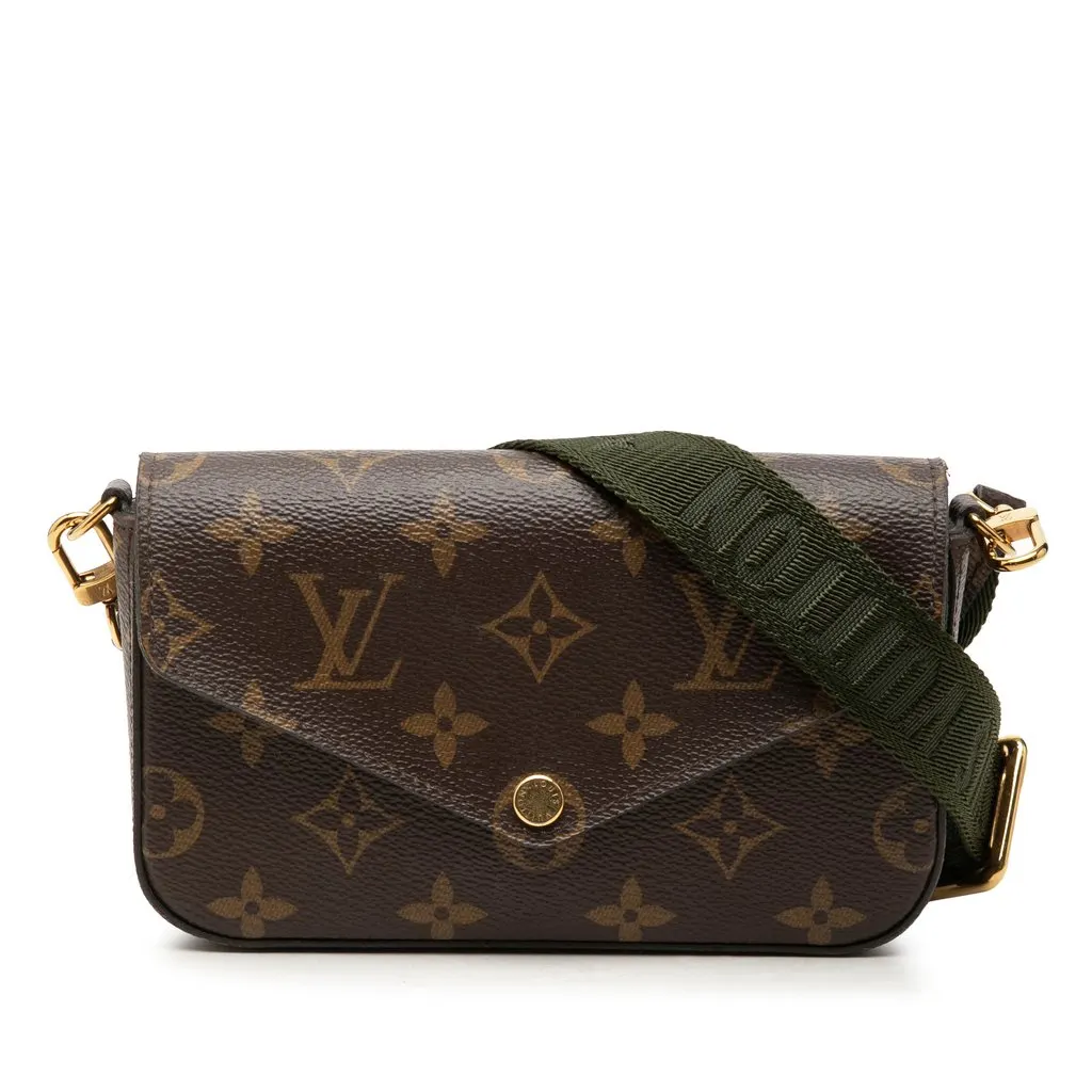 Louis Vuitton Monogram Felicie Strap And Go Brown Very good - Front View
