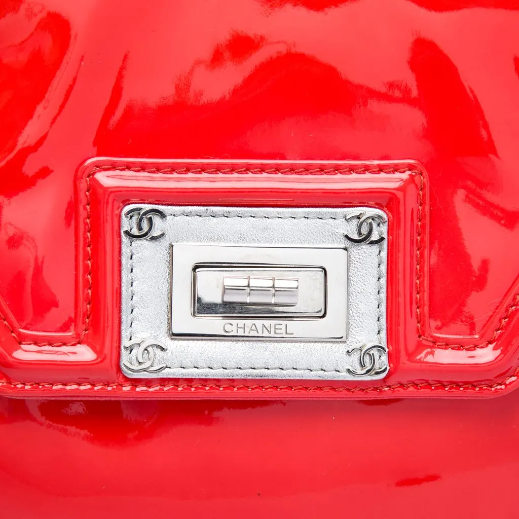 Chanel Patent Mademoiselle Lock Bijoux Chain Tote Red Leather Very good - Box View
