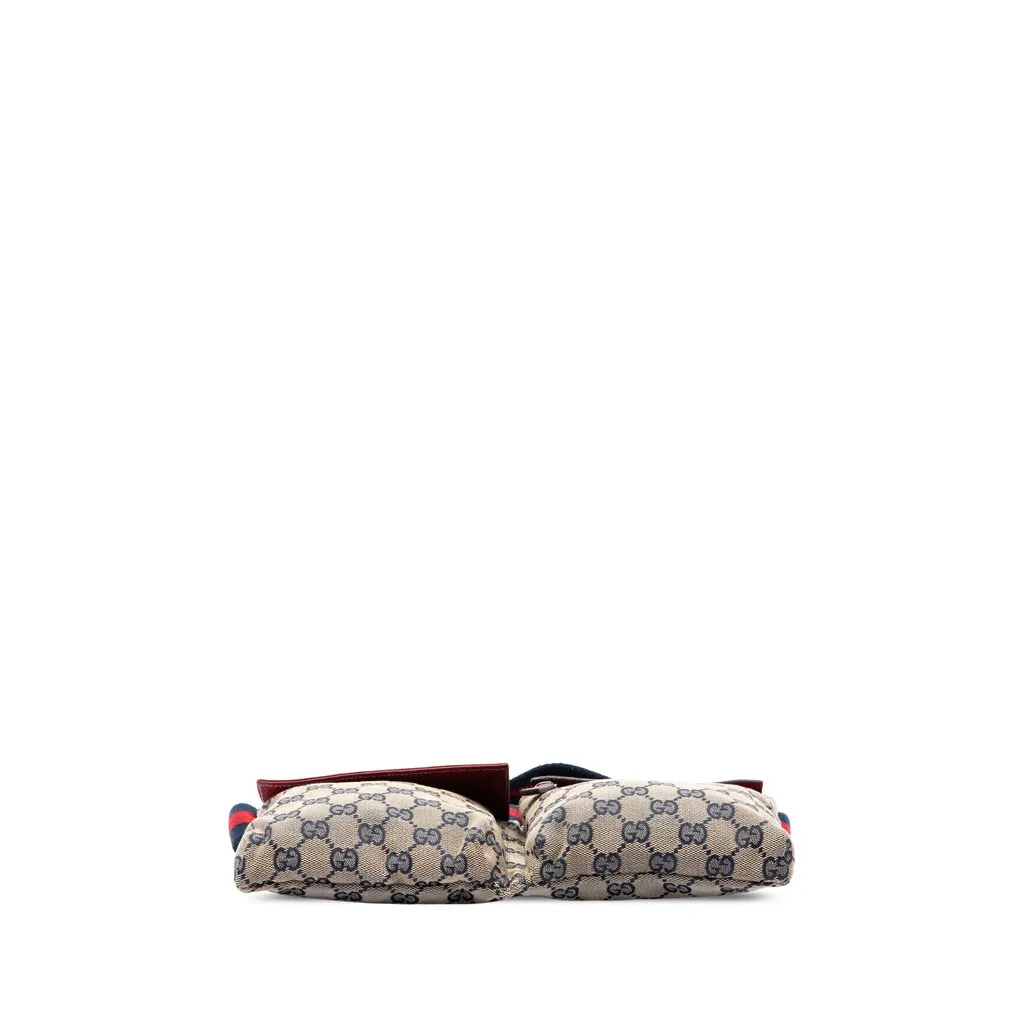 Gucci GG Canvas Web Double Pocket Belt Bag Beige Canvas Very good - Inside View