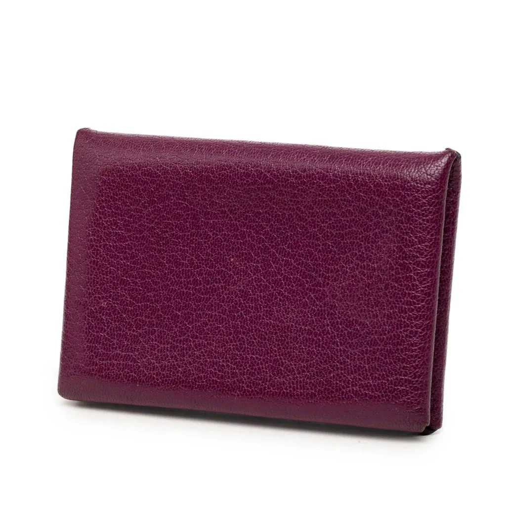 Hermès Chevre Mysore Calvi Card Holder Purple Leather Very good - Back View