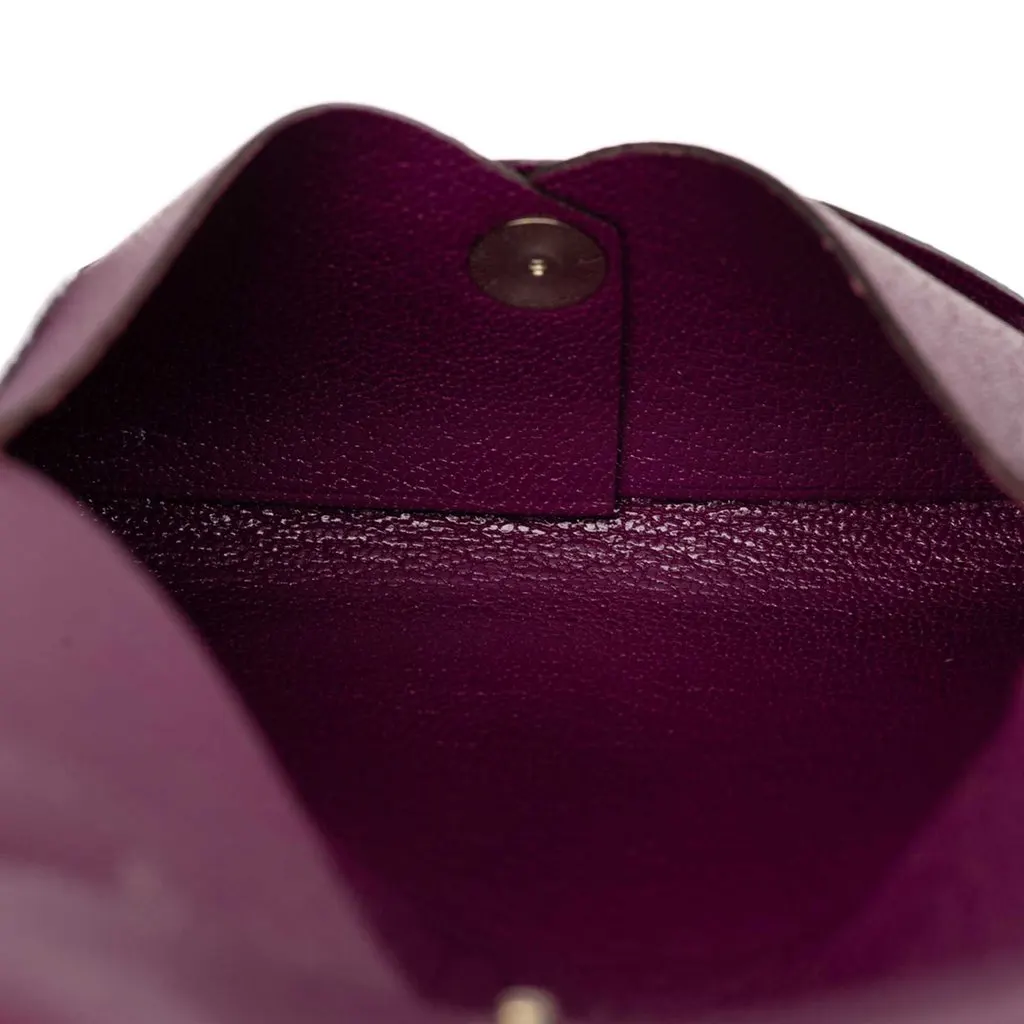 Hermès Chevre Mysore Calvi Card Holder Purple Leather Very good - Box View