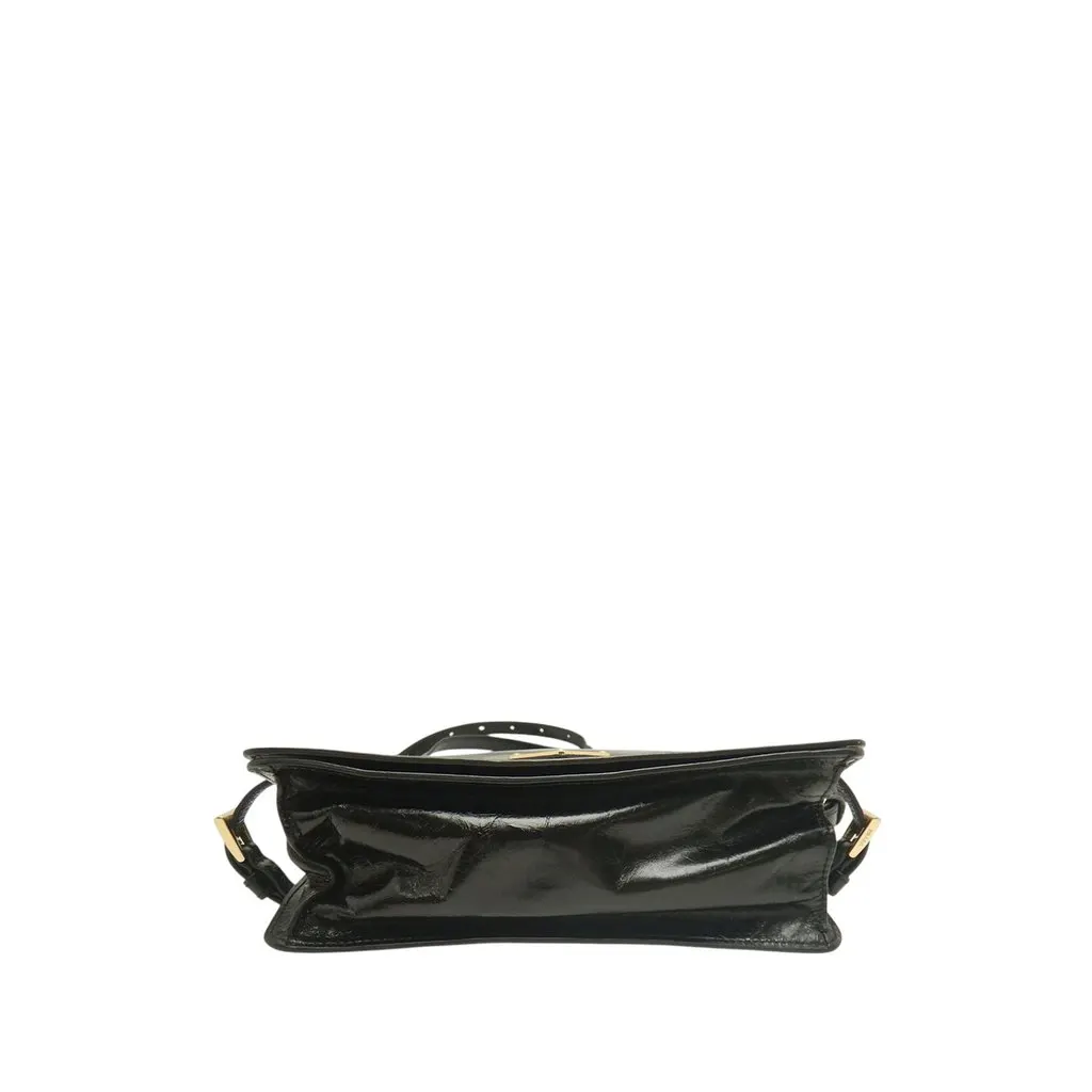 Prada Crinkled Calfskin Crossbody Black Leather Very good - Inside View