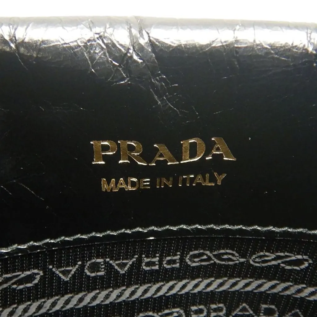 Prada Crinkled Calfskin Crossbody Black Leather Very good - Box View