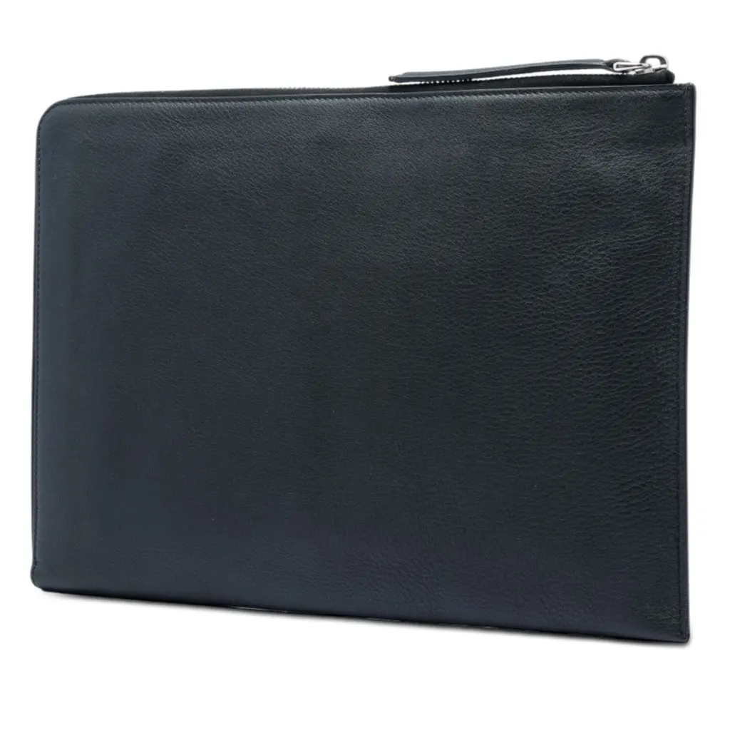 Fendi Studded Leather Clutch Black Leather Very good - Back View