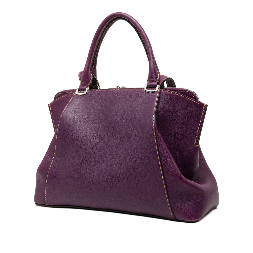 m*2様 Cartier バーガンディ ショルダーバッグ Cartier Small Leather C De Cartier Satchel Purple Large Leat