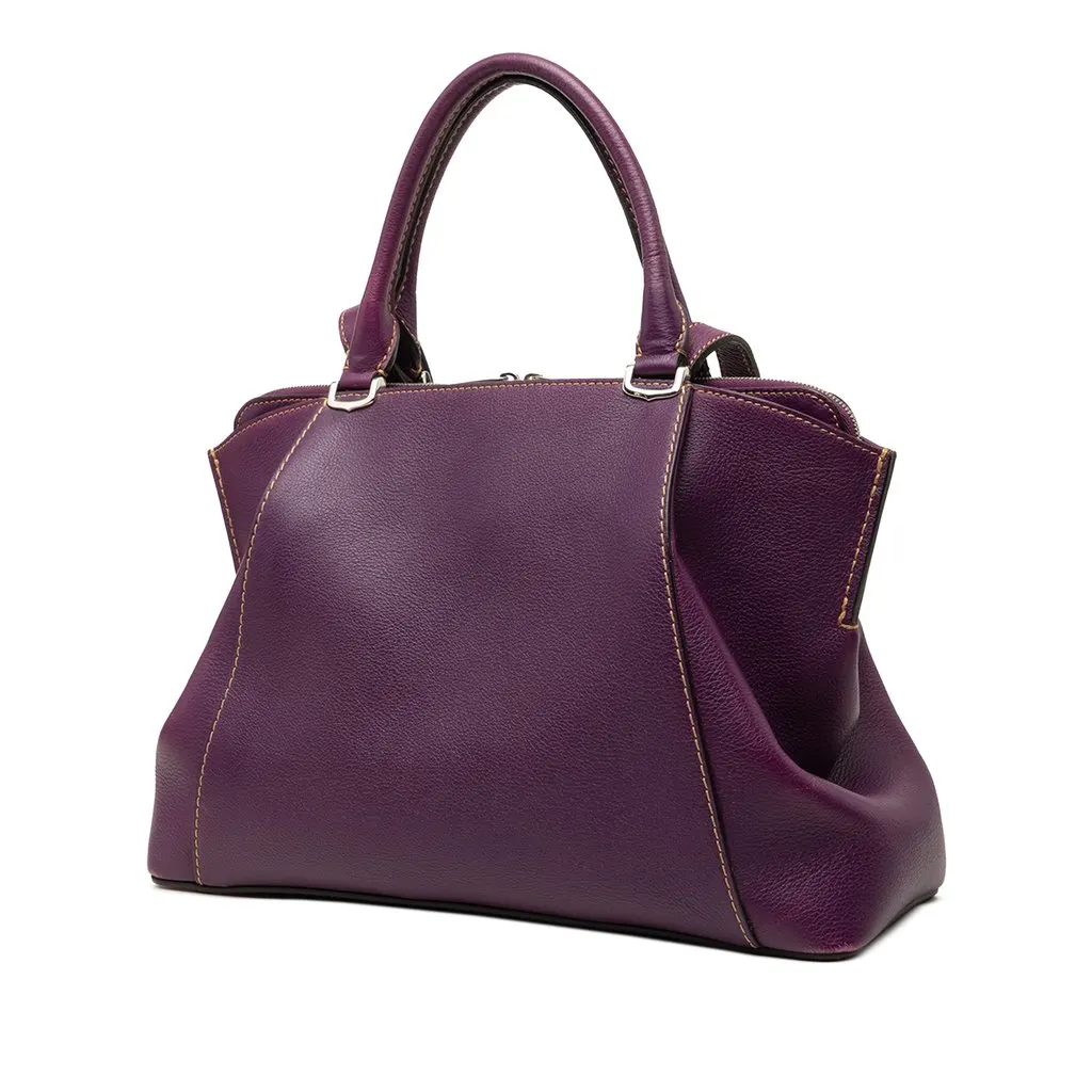 Cartier Small Leather C De Cartier Satchel Purple Leather Very good - Back View