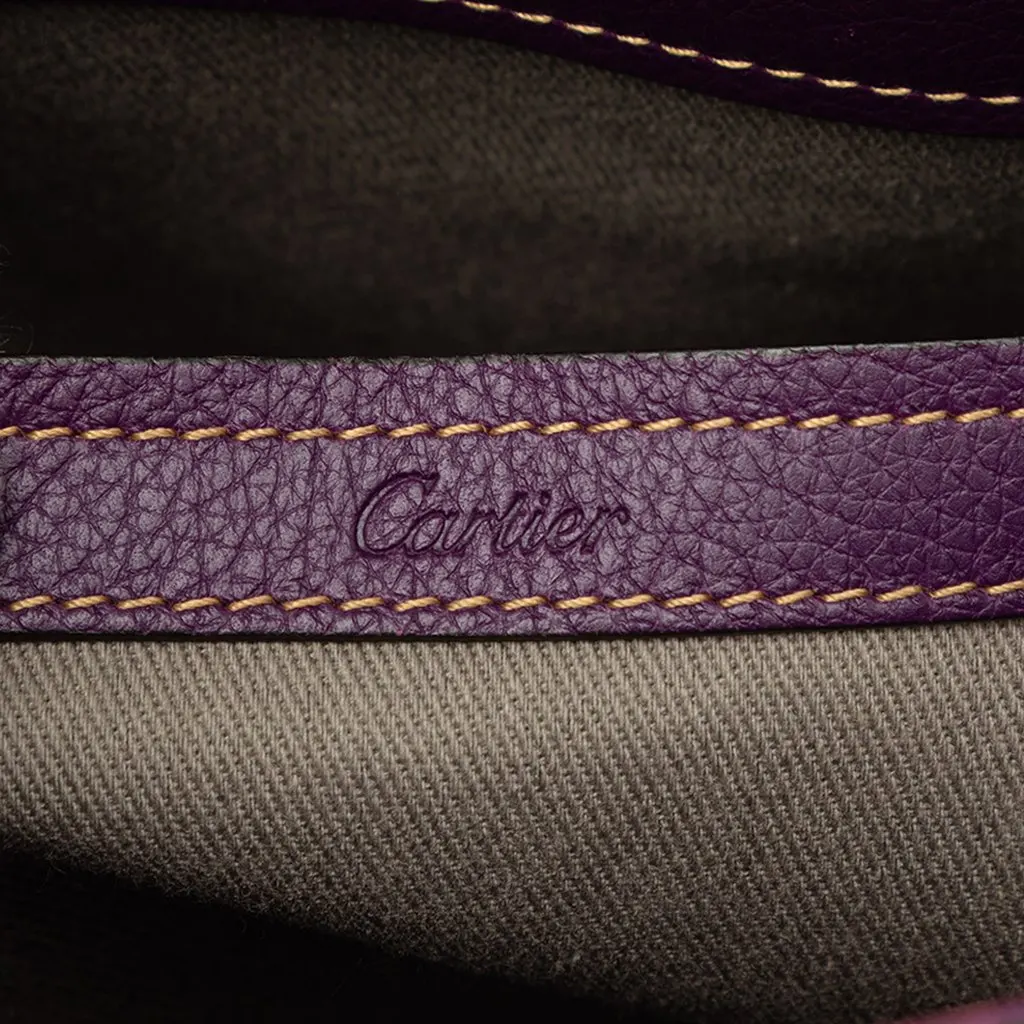 Cartier Small Leather C De Cartier Satchel Purple Leather Very good - Box View