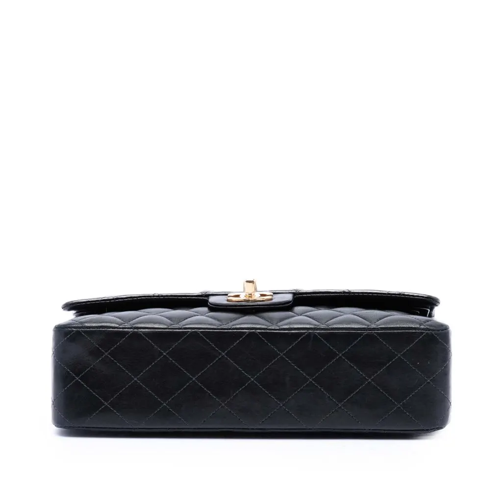Chanel Medium Classic Lambskin Double Flap Black Leather Very good - Inside View