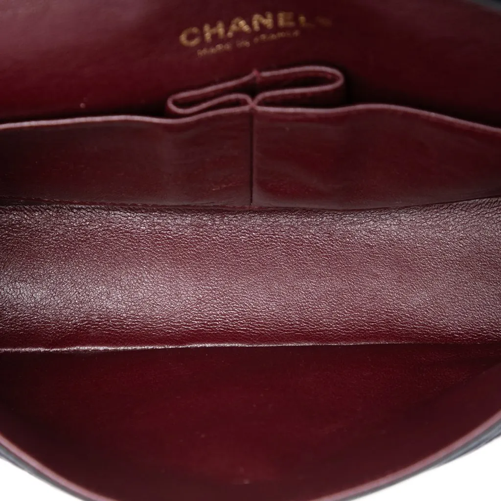 Chanel Medium Classic Lambskin Double Flap Black Leather Very good - Model View