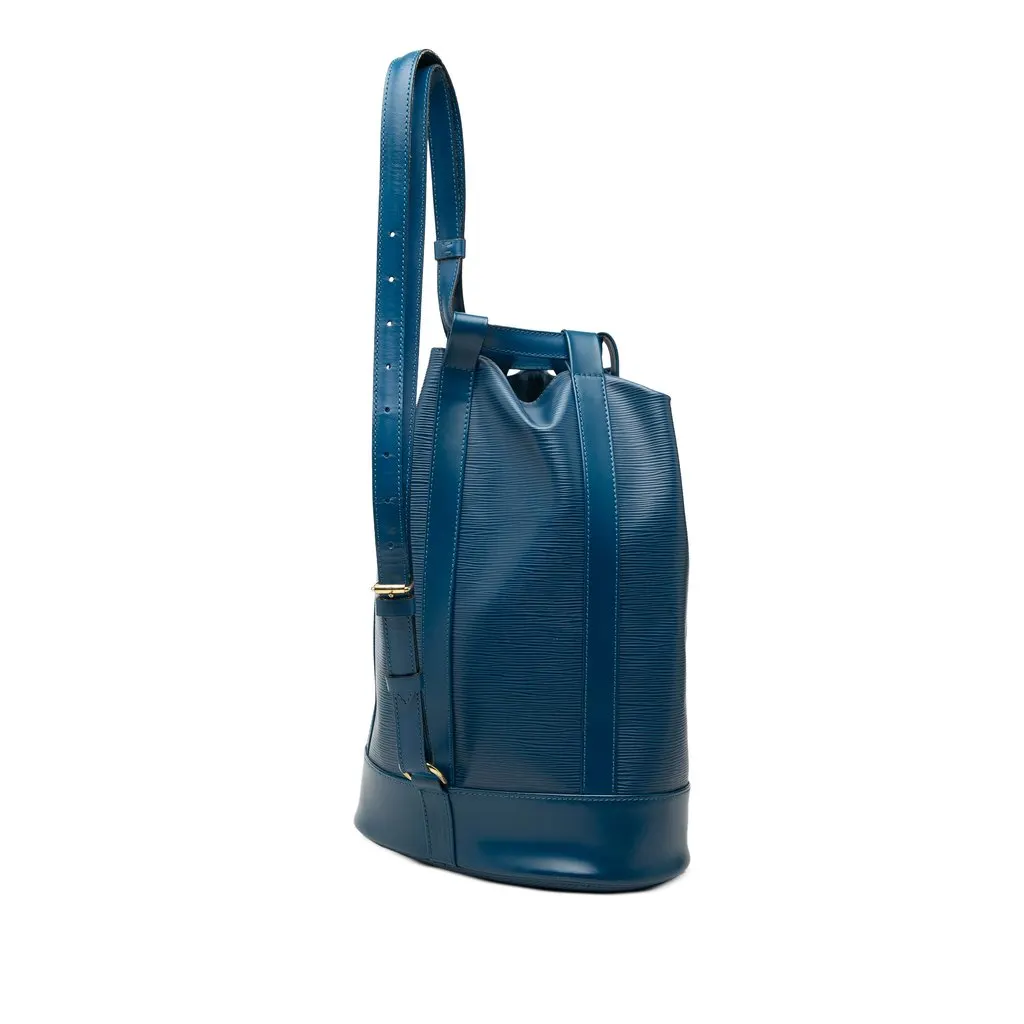 Louis Vuitton Epi Randonnee PM Blue Leather Good - Back View