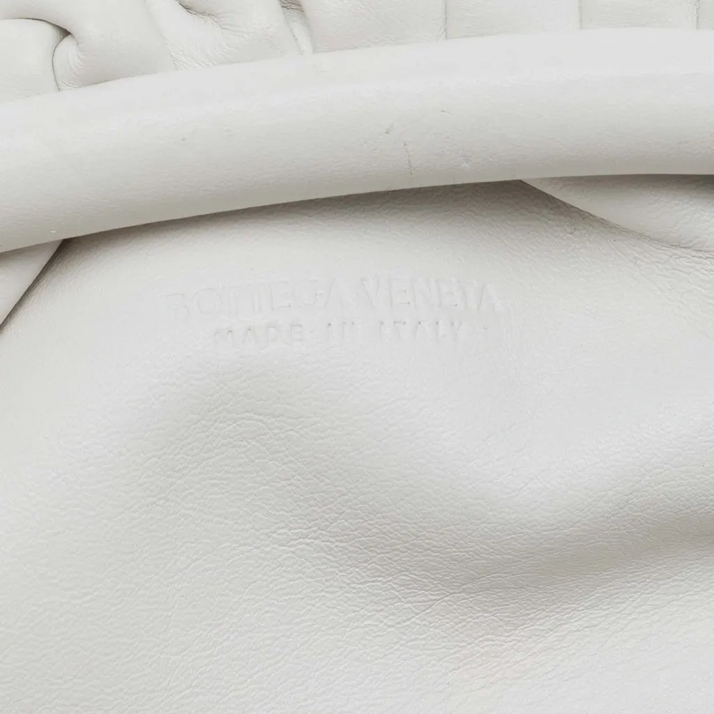 Bottega Veneta Lambskin The Mini Pouch Crossbody White Leather Very good - Box View