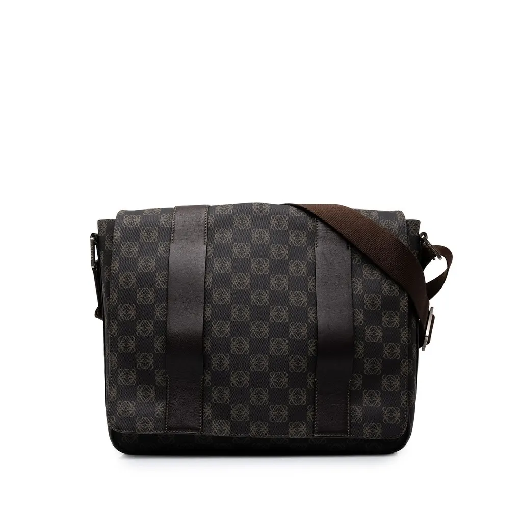 Loewe Anagram Coated Canvas Flap Messenger Bag