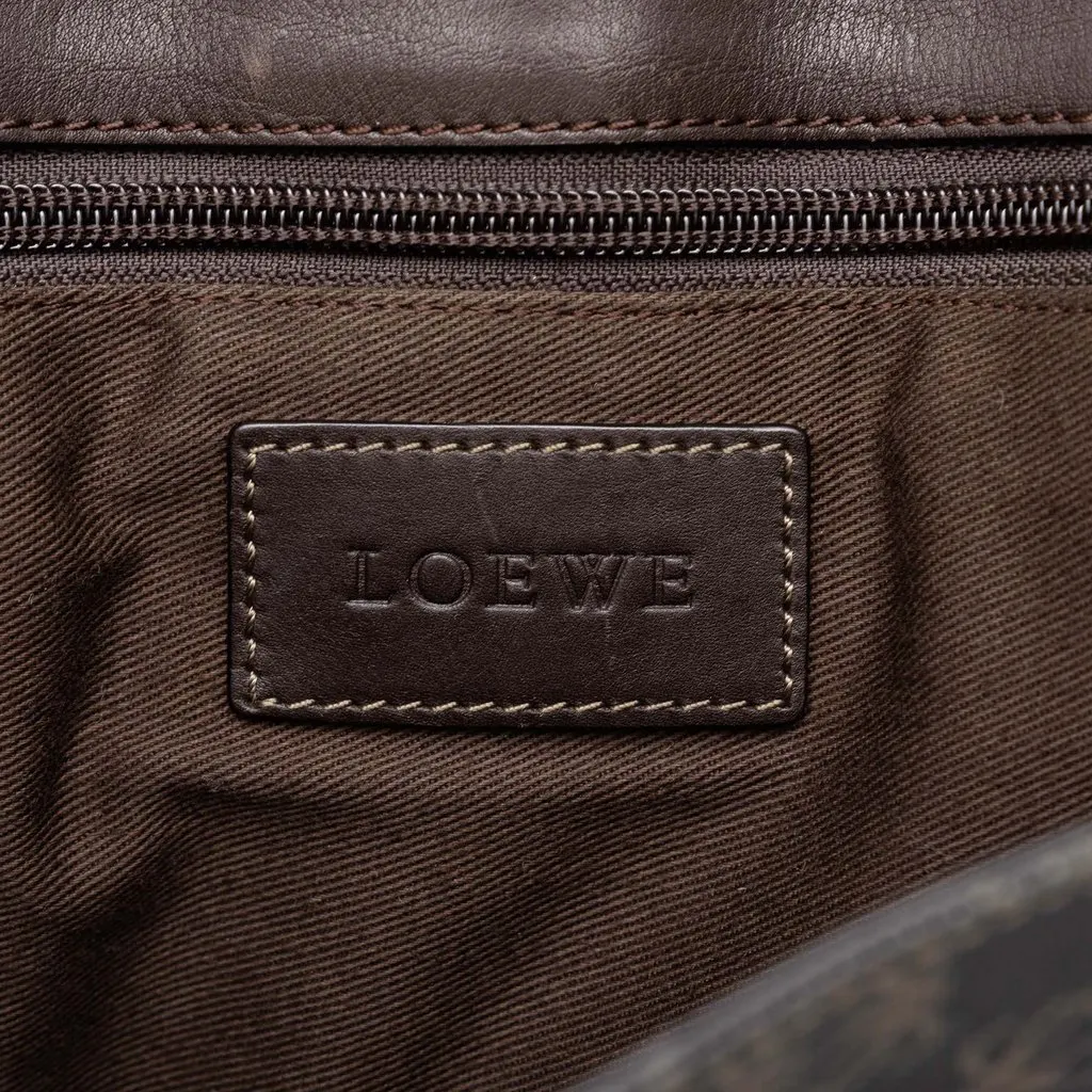 Loewe Anagram Coated Canvas Flap Messenger Bag Brown Canvas Very good - Box View