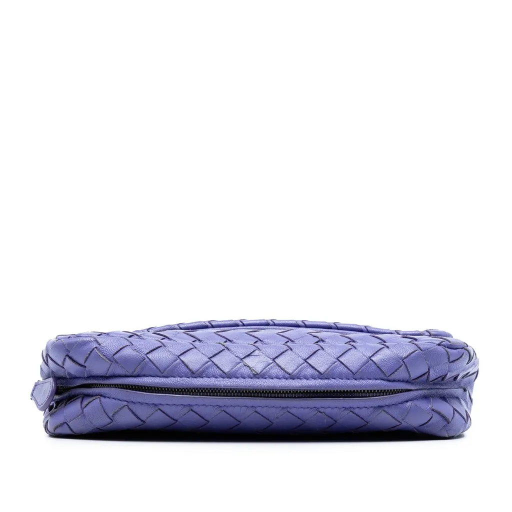 Bottega Veneta Mini Nappa Intrecciato Expandable Chain Flap Crossbody Purple Leather Very good - Inside View