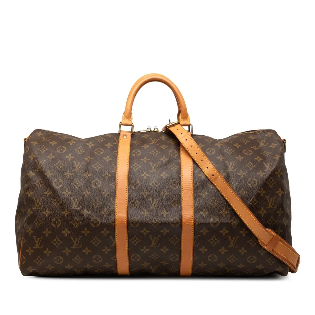 Louis Vuitton Monogram Keepall Bandouliere 55 Brown Very good - Front View