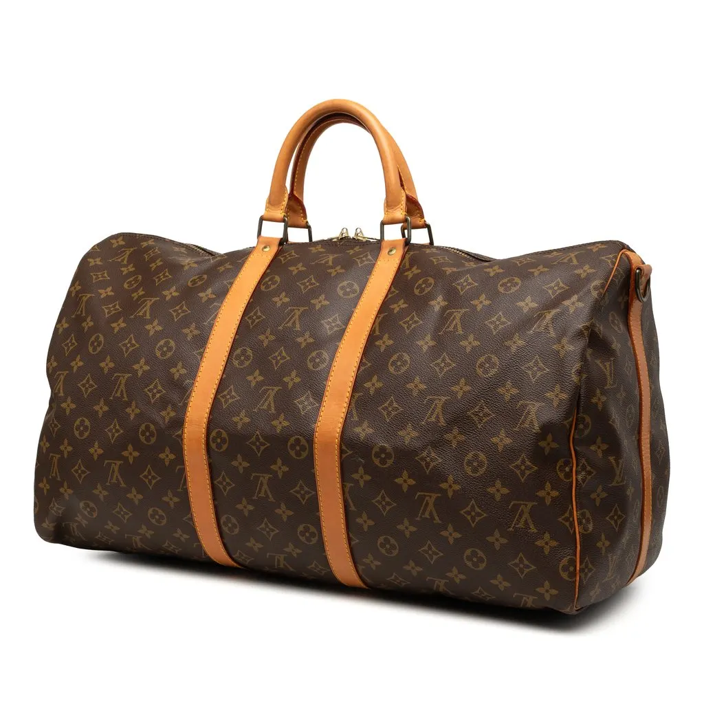 Louis Vuitton Monogram Keepall Bandouliere 55 Brown Very good - Back View