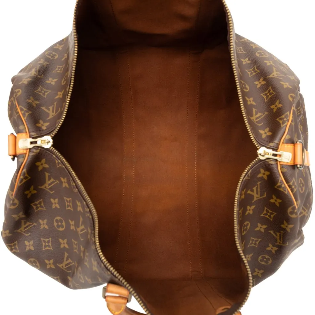 Louis Vuitton Monogram Keepall Bandouliere 55 Brown Very good - Model View