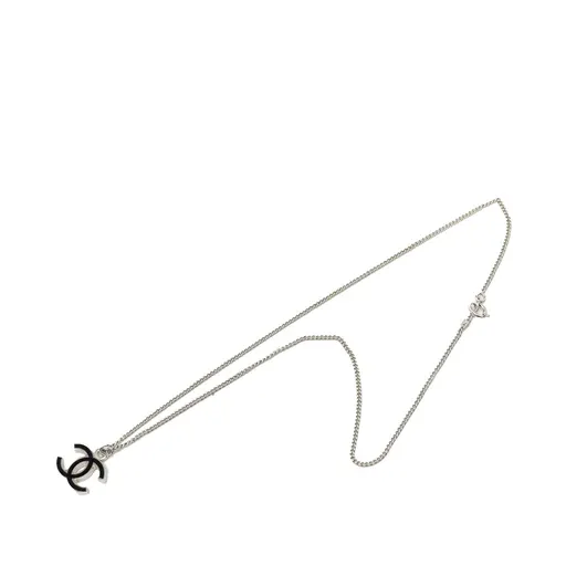 Chanel CC Brass and Enamel Pendant Necklace