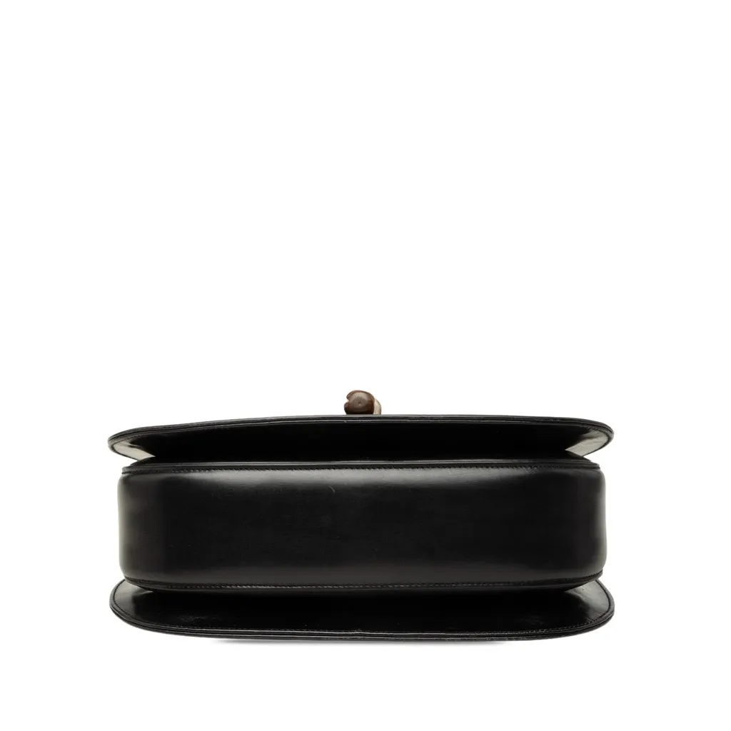 Gucci Calfskin Bamboo Night Black Leather Good - Inside View