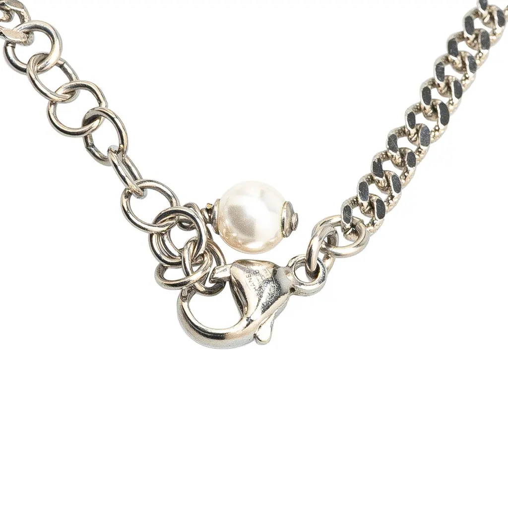 Chanel Silver CC Rhinestones Charms Bracelet Silver Metal Very good - Box View