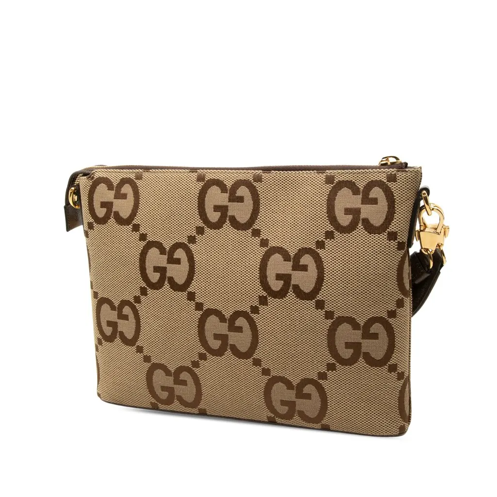 Gucci Jumbo GG Canvas Web Crossbody Beige Canvas Very good - Back View