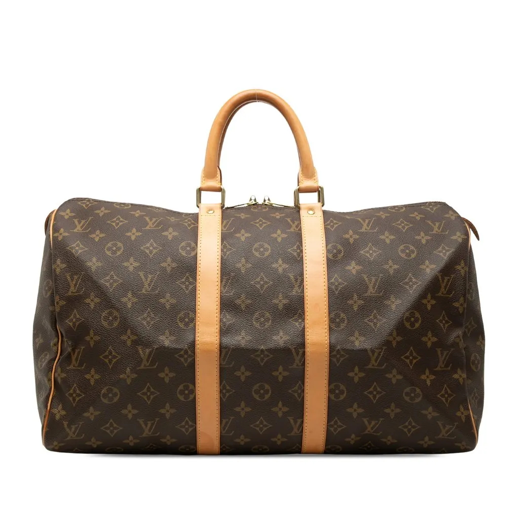 Louis Vuitton Monogram Keepall 45 Brown Canvas Very good - Front View