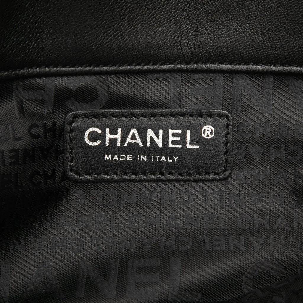 Chanel CC Choco Bar Lambskin Camellia No 5 Tote Black Leather Very good - Box View