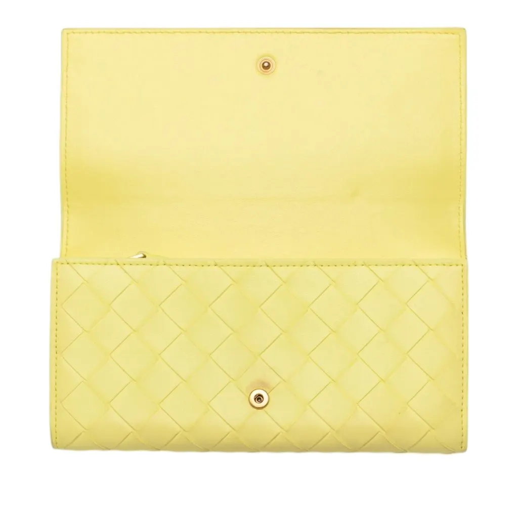 Bottega Veneta Nappa Intrecciato Continental Flap Wallet Yellow Leather Very good - Box View
